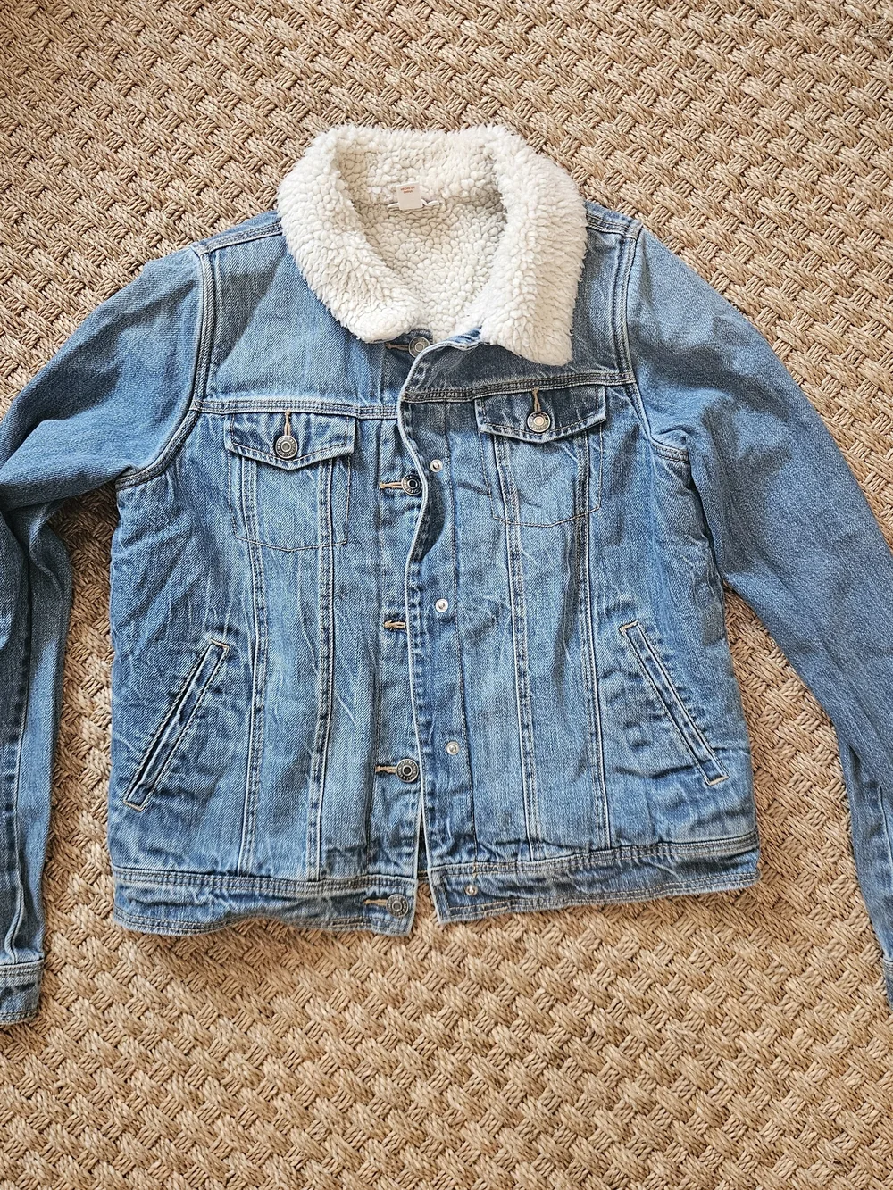 Cat & Jack Girls Sherpa-Trim Denim Jacket
